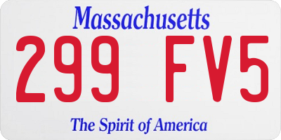 MA license plate 299FV5