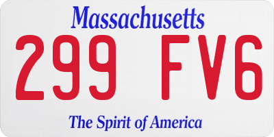 MA license plate 299FV6