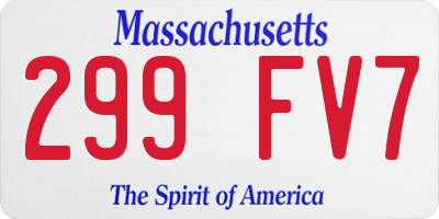 MA license plate 299FV7