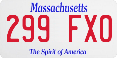 MA license plate 299FX0