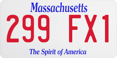 MA license plate 299FX1