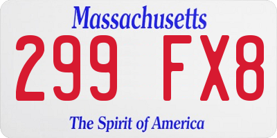 MA license plate 299FX8