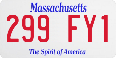 MA license plate 299FY1