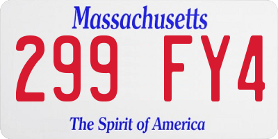 MA license plate 299FY4