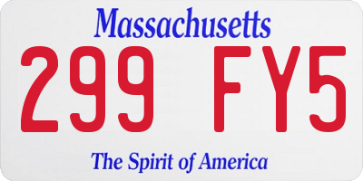 MA license plate 299FY5