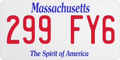 MA license plate 299FY6