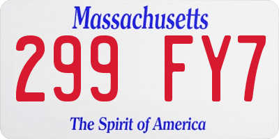 MA license plate 299FY7