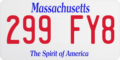 MA license plate 299FY8