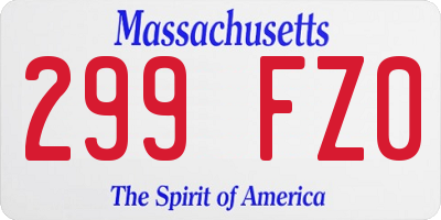 MA license plate 299FZ0