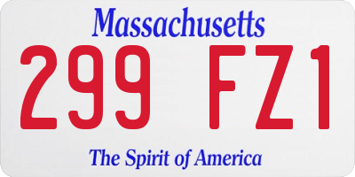 MA license plate 299FZ1