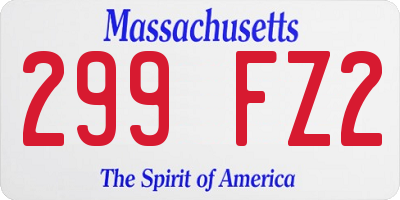 MA license plate 299FZ2