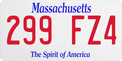 MA license plate 299FZ4