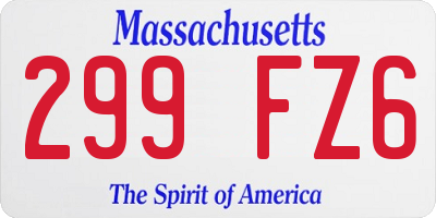 MA license plate 299FZ6