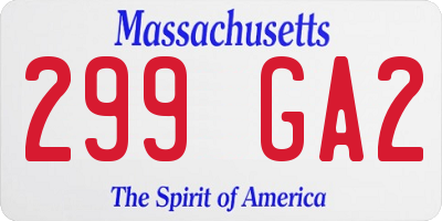 MA license plate 299GA2