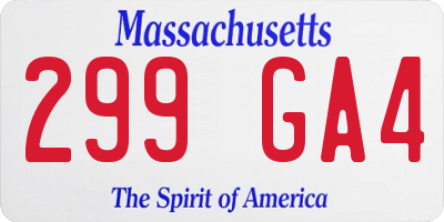 MA license plate 299GA4