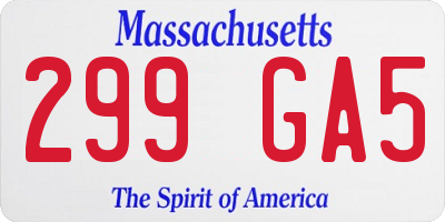 MA license plate 299GA5