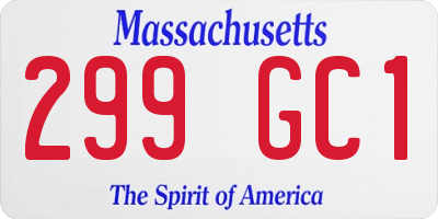 MA license plate 299GC1