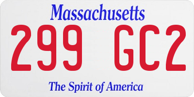 MA license plate 299GC2