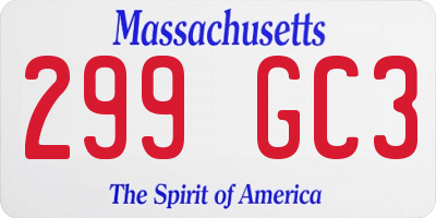 MA license plate 299GC3