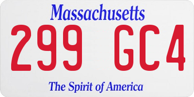 MA license plate 299GC4
