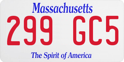 MA license plate 299GC5