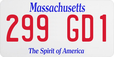 MA license plate 299GD1