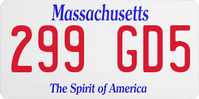 MA license plate 299GD5