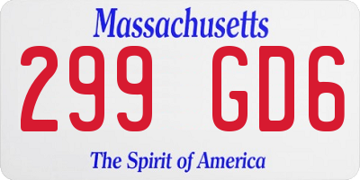 MA license plate 299GD6