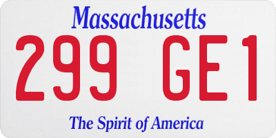 MA license plate 299GE1