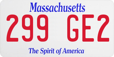 MA license plate 299GE2