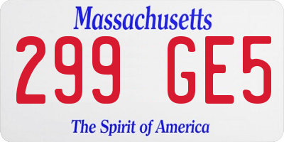 MA license plate 299GE5