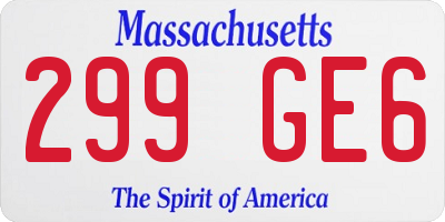 MA license plate 299GE6