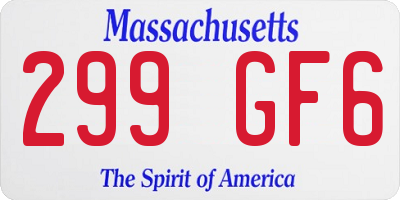 MA license plate 299GF6
