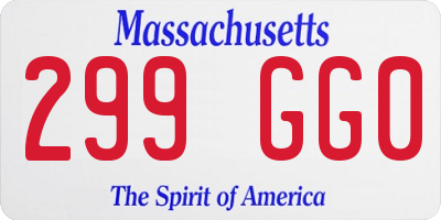 MA license plate 299GG0