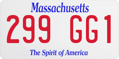 MA license plate 299GG1