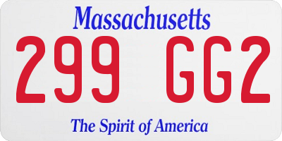 MA license plate 299GG2