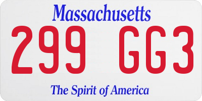 MA license plate 299GG3