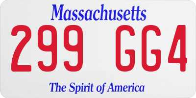 MA license plate 299GG4