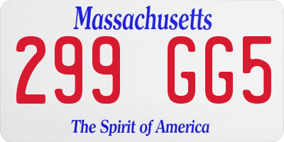 MA license plate 299GG5