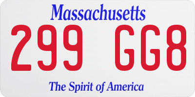 MA license plate 299GG8