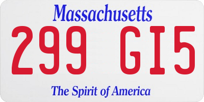 MA license plate 299GI5