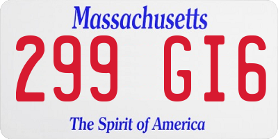 MA license plate 299GI6