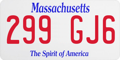 MA license plate 299GJ6