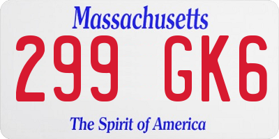 MA license plate 299GK6