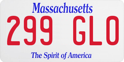 MA license plate 299GL0