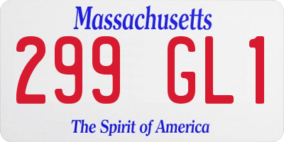 MA license plate 299GL1