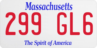 MA license plate 299GL6