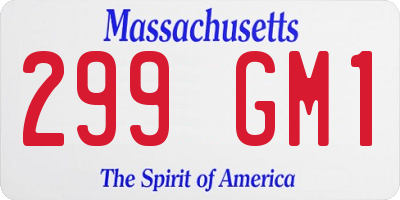 MA license plate 299GM1
