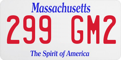 MA license plate 299GM2
