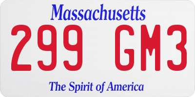 MA license plate 299GM3